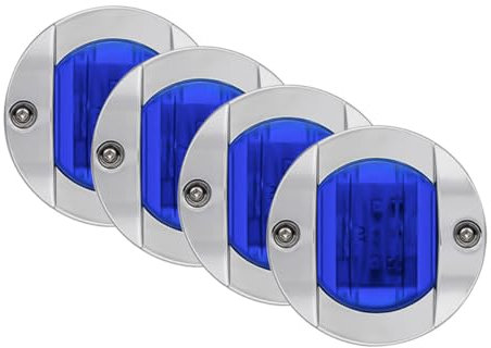 Hsthe Sea 4 Pack Boat Light 12V Round Marine Lamp Transom Mount Light for Boat Deck Boats Deck Kayak Yacht Marine Pontoon