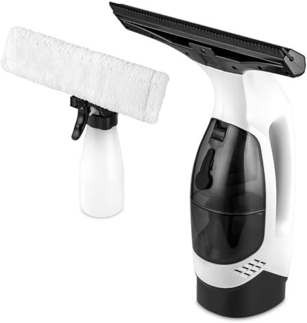 POFET Nettoyeurs de vitres, Puissant aspirateur de vitres sans Fil avec Flacon pulvérisateur pour Un Nettoyage Rapide et sans Risque