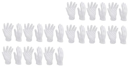 ULTECHNOVO 20 Paar Baumwoll-handschuhe Hand-spa Chemikalienbeständige Handschuhe Industriehandschuhe Schützende Handschuhe Handfeuchtigkeitshandschuhe Arbeitshandschuhe Weiß
