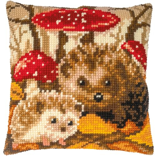 VERVACO Kit Cuscino Punto Croce RICCI Set Ricamo Principianti Cuscini Gobelin Decorativi ca. 40 x 40 cm Accessori Per Lavoretti Creativi DIY Casa Decor Hobby Adulti Cross Stitch