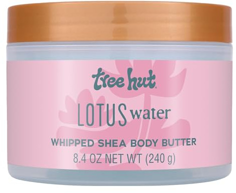Tree Hut Lotus Water Whipped Shea Body Butter, Long-lasting Hydration Leaves Skin Feeling Soft & Moisturized, Lightweight, Nourishing Essential Body Care, 8.4 fl oz