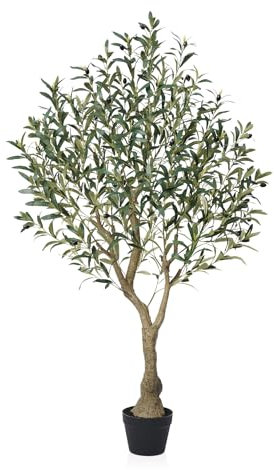 Verinatural Artificial Olive Tree 150cm Indoor Decor - Tall Faux Plant UV Resistant & Adjustable Branches - Large Fake Plant for Living Room Home Office Floor Indoors Outdoors