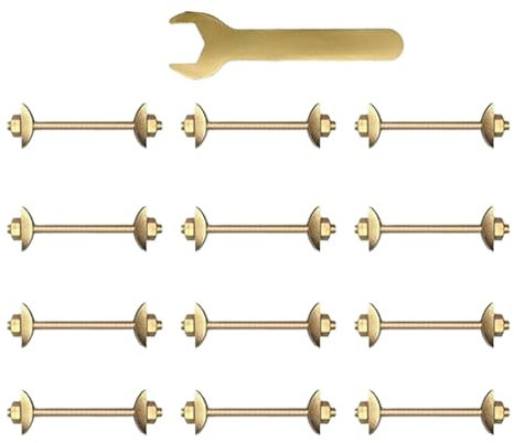 Counter Fasteners, M8x100mm Joint Fastener, 12-Piece Hardware Nut and Bolt Assortment, Metal Connecting Fittings for Butcher Block, Miter, Bed Frame, Table Frames, Carbon Steel