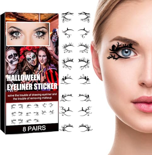 Adesivo Ombretto - Per Occhi Di Halloween Di Carta | Adesivi Per Il Trucco Occhi | Tatuaggi Temporanei Auto Adesivi | Eneliner Creativo Di Halloween Di Moda, Calcoman