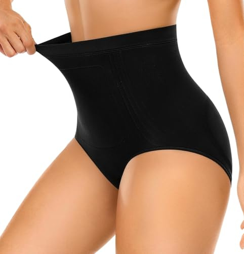 Wiepux Tummy Control Knickers, High Waisted Seamless Shapewear Briefs Butt Lifter Body Shaper for Women Waist Trainer Slimming Panties Ladies
