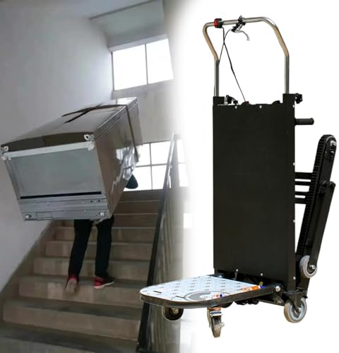Carretillas de mano resistentes para subir escaleras, capacidad de 500 kg, carretilla eléctrica, carrito de escalada de escaleras con mango ajustable de 2980 W, carrito para subir escaleras