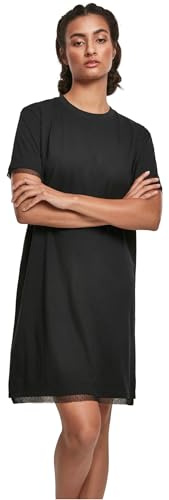 Urban Classics Ladies Boxy Lace Hem Tee Dress Black XL