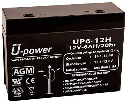 Batterie au Plomb AGM 6 Ah 12 V FASTON Interne