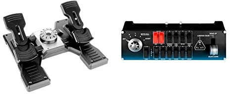 Logitech G Saitek PRO Flight Rudder Pedals Pedaliera per Simulatori di Volo & Saitek PRO Flight Switch Panel Pannello Selettori