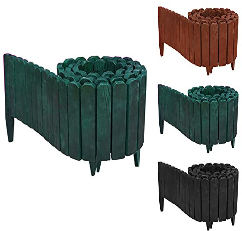 Ram® Wooden Wood Garden Lawn Edging Flexible Decorative Lawn Garden Plant Border 203CM X 30CM GREEN