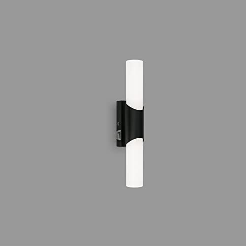 BRILONER Leuchten - LED Spiegelleuchte mit Schalter, Spiegellampe Badezimmer, IP44, neutralweiße Lichtfarbe, 6, 5W, Schwarz, 32 cm, 2111-015, Länge 32cm