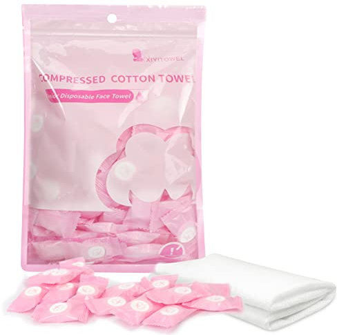Simpolor 100/200 Stück komprimierte Handtücher tragbare Einweg Mini komprimierte Toilettenpapier Tabletten Haushaltshandtücher für Reisen Camping Wandern Sport Schönheitssalon, Rosa