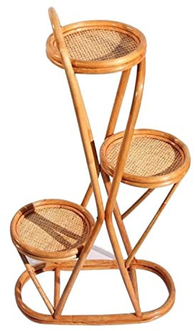 VONGAZ Pflanzenständer Blumenständer Blumenregal Rattan-Blumenständer, Retro-Blumenständer, Balkon-Blumenständer, Outdoor-Aufbewahrung Pflanzenregal Blumenbank