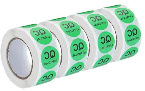 QUARKZMAN Inventaire QC Approbation Autocollants Étiquettes 25mm/1 Vert pour Inventaire Entrepôt Stock, 4 Rouleau 2000 Pièce