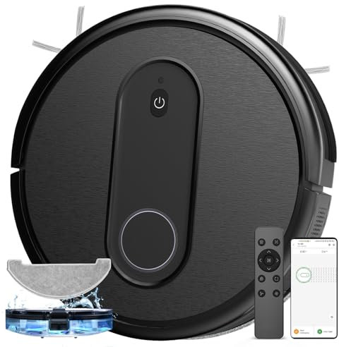 Saugroboter mit Wischfunktion 2 in 1, Staubsauger Roboter mit 3000Pa Saugkraft, Wischroboter bis zu 120Min Laufzeit, 4 Reinigungsmodi Saug und Wischroboter, Saugroboter Tierhaare Mit Aquacontrol™