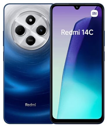 XIAOMI Redmi 14C Smartphone, 6GB RAM, 128GB Almacenamiento, Cámara Cuádruple, Pantalla de 6,43 Pulgadas (Blue, 6+128G)
