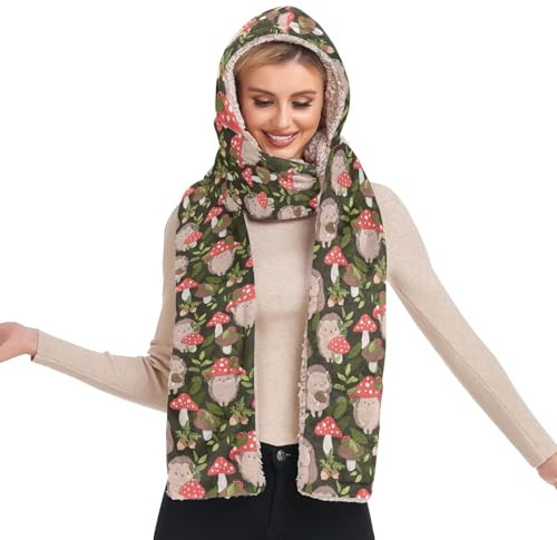GAIREG Women Winter Hooded Scarf Hat Hat Scarf Cold Weather Scarf