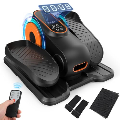 Zilchx Mini Ellipsentrainer, Untertisch Elektrischer Crosstrainer mit LED-Anzeige und Fernbedienung, Ellipsen Beintrainer mit 2 Modi & 12 Einstellbaren Geschwindigkeiten, für Senioren Erwachsene