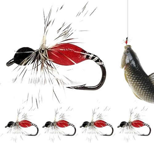 Mosca secca fluttuante, tratteggio a mosca secca | 5 Weave a mano Attrattore a mosca a mosca a secco brillante - Attrezzatura a a mosca ad alta visibilità multifunzionale con scatola di protezio