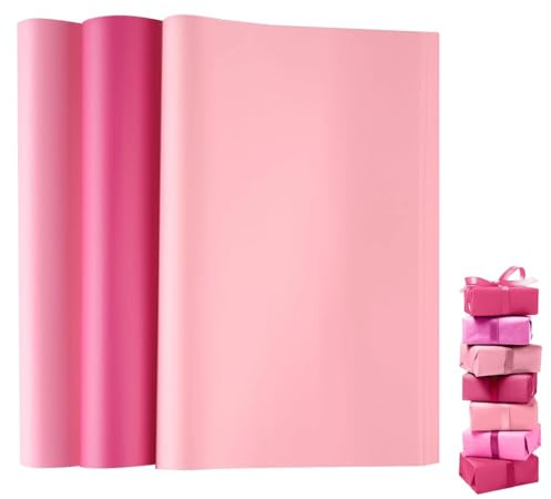Voarge Lot de 100/120 feuilles de papier de soie 35 x 50 cm - Papier cadeau pour emballage cadeau, fête d'anniversaire, mariage, artisanat (rose)