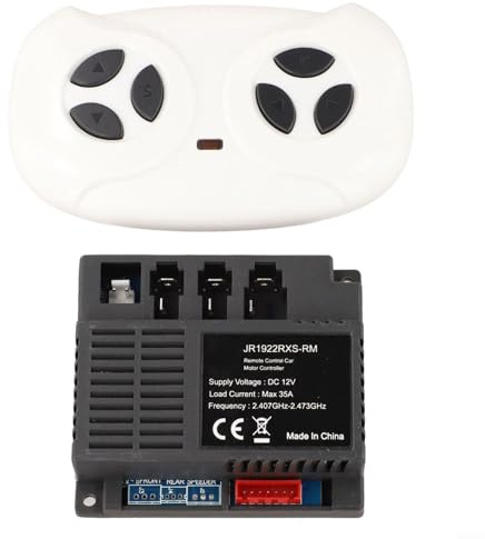 JR1922RX-RM - Ricevitore per telecomando da 2,4 G, per auto elettrica da 12 V, funzione soft start, in plastica ABS, ricambio con indicatore di luce per veicoli RC giocattolo, 1 set