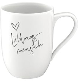 Villeroy & Boch - Taza grande con asa Statement, Persona favorita, 280 ml, porcelana Premium, blanco