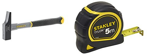 Stanley STHT0-54159 Martillo de Carpintero, Gris, 315g-25mm + STANLEY 1-30-697 Flexometro Tylon 5 metros x 19mm