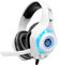 Tatybo Cuffie Gaming Con Microfono, Suono Surround, Comode e Grandi per PS4 PS5 PC Xbox One Mac Switch Laptop (Bianco)