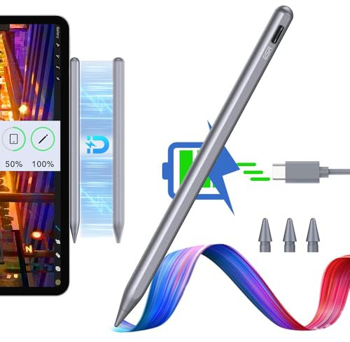 ESR iPad Stylus Pen (2nd Gen), Wireless Charging, Tilt Sensitivity, Compatible with iPad Pro 12.9/11, Air 5/4, Mini 6, Dark Silver