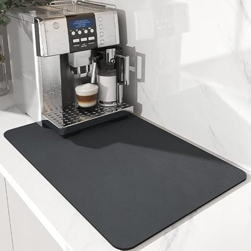 YQBFTC Tappetino scolapiatti, ad asciugatura rapida, per macchina da caffè, tappetino super assorbente, per cucina, bagno, bancone (40 x 60 cm, grigio scuro)