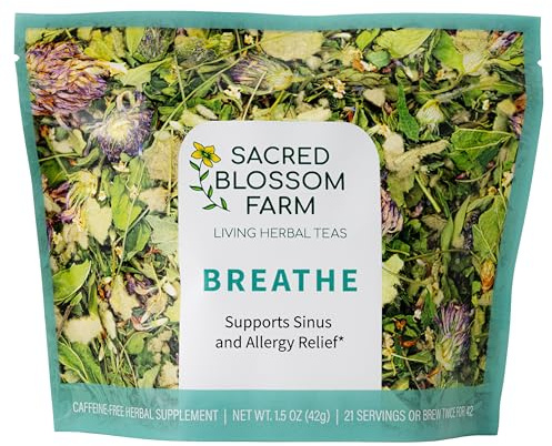 Breathe Herbal Tea | Sacred Blossom Farm | 1.9 oz. Loose Leaf | Sinus and Allergy Relief* | Organically Grown in Wisconsin | Herbal Tea & Medicinal Herbs | Caffeine Free | Handmade in USA