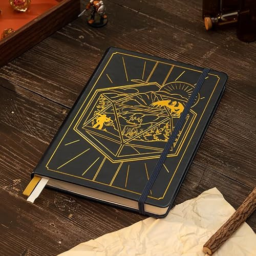 GlassStaff DnD 5e karaktär anteckningsbok journal – speljournal – karaktärsblad – PU-läder journal dnd – Dungeons and Dragons Quest – dnd karaktärsblad (blå)