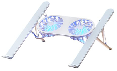Laptop Coling Stand, hopfällbara fläktar bärbar dator, Coling Pad med justerbar vinkel, halkfri laptopdyna, lätt färgflikstativ, dubbel fläkt laptop-kylare, kylstativ för datorer bärbar dator