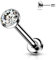 Stachelkleid Labret Piercing Titan Zirkonia Silber Push-In Ohne Gewinde Knorpel Helix Tragus Ohrstecker Tragus Lippe Universalpiercing Kugel Kristall Flach Silber/Klar, 1 mm, 6 mm / 3 mm
