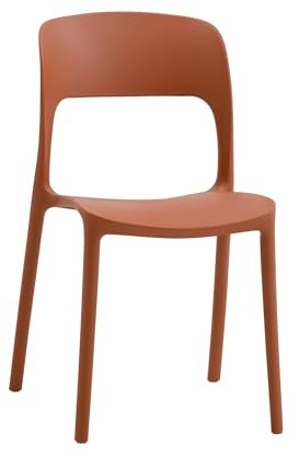 KONTE.DESIGN Set di 2 sedie SOUTH BEACH in polipropilene terracotta, impilabili