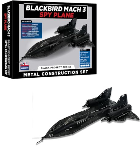 Coach House Partners Blackbird Mach 3 Spy Plane Metal Construction Set with Tools