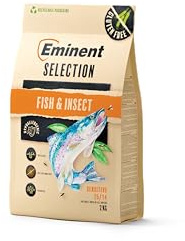Eminent Selection Sensitive Nourriture pour Chiens sensibles Poisson et Insecte (sans céréales) Agneau et Riz (sans Gluten) Hypoallergénique et Facile à digérer (2 kg, Poissons et Insectes)