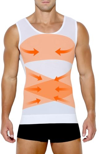 Casey Kevin Kompressionströja herr body shaper, Slimmande kroppsformare väst för män, kompressionsunderkläder shapewear undertröja herr tanktoppar