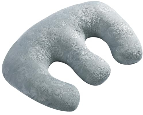 Bemonew Boob Pillow Soft Detachable Chest Pillow Beauty Salon Breast Support Spa Massage Chest Cushion Massage Face Rest for Spa Salon, Light Grey