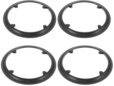 Healvian Lot de 4 Protège-Plateaux de Chaîne Vélo en Plastique Noir Ajouré, Compatible Plateau 42 Dents à 4 Boulons, Protection Solide pour VTT et Vélos de Route, Accessoire