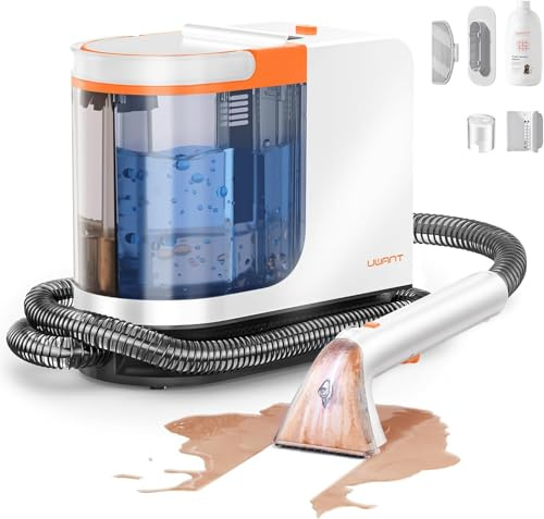 uwant B300PRO Limpiador de Tapicerías 18kPa Potente Succión, Máquina Limpiadora de Alfombras Portátil con Autolimpieza, Limpiador para Mascotas con Herramientas y Solución, para Sofá, Coche Set of 1