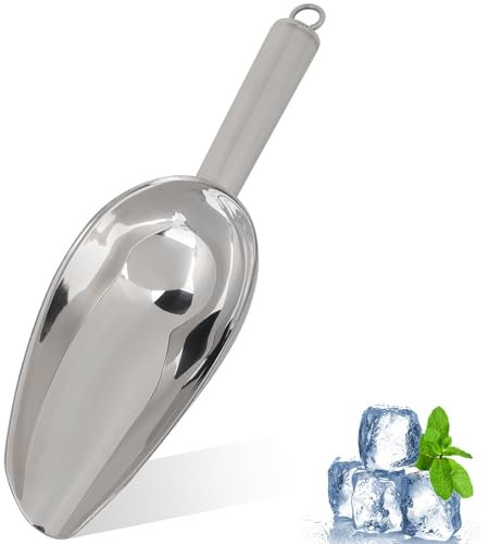 Paletta per il ghiaccio in acciaio inossidabile, paletta per il ghiaccio Paletta per secchiello per il ghiaccio Chicchi di caffè Paletta per zucchero per feste da bar, 8/12/18 Oz(8oz)