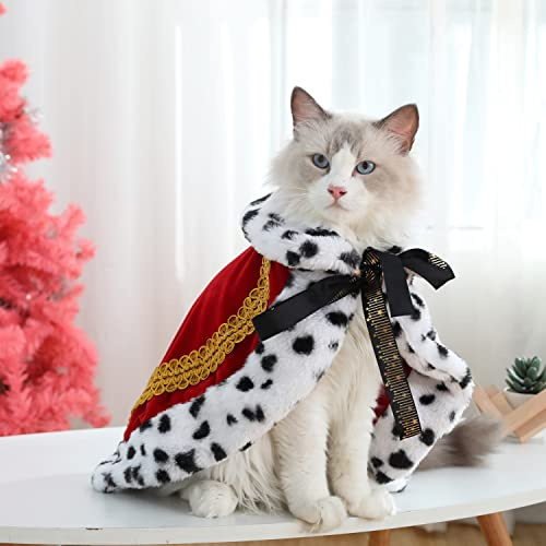 Lovelyshop Pet Mantello di pelliccia per cani di serie Lux, per Carnevale Festa di Compleanno Halloween re regina principe Cosplay S Rosso