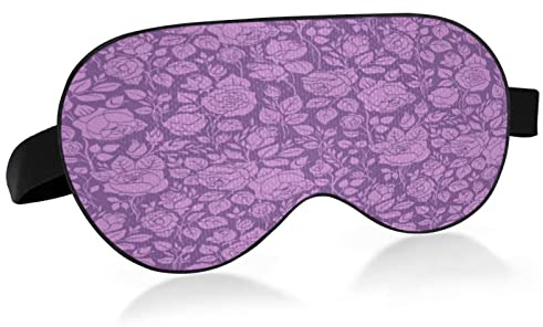 Masque de sommeil Roses violettes pour femmes et hommes, lisse et confortable, masque pour les yeux, bandeau de nuit avec sangle réglable pour les voyages, le travail posté