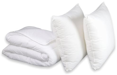 DODO - Pack Protection Active 1 Couette 4 Saisons (2 en 1) 220x240 cm + 2 Oreillers Medium 60x60 cm - Garnissage Fibre THERMOCONFORT Bien-être 175+300g/m² - Anti-acariens - Enveloppe Coton
