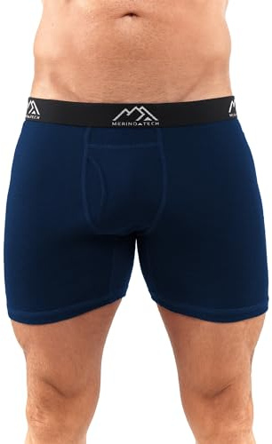 100% Merino Wool Underwear Mens - 1-2 Pack Boxer Briefs for Men 17.5um (Medium, 1 Pack - 190 Midnight Navy)