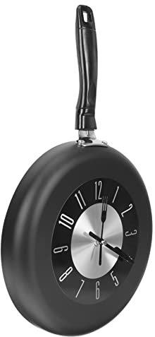 Homoyoyo Wanduhr Im Bratpfannen-Design Aus Metall Für Küche Stilvolle Wanddeko Ohne Batterie Bewegung Moderne Küchenuhr Für Wohnzimmer Und Esszimmer