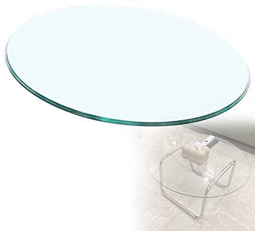 WORDFUN 60/70/80cm Tablero De Vidrio Redondas, Mesa Redonda Comedor Vidrio Templado, Cristal para Mesa Recambio, Mesas Camillas Redondas, Robusto Y Duradero, Protege La Mesa