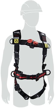 MILLER by Honeywell Imbracatura di sicurezza Arc Flash H500 FPXARCM-HSEU, misura 1, cintura leggera e spessa, anelli a D posteriori e laterali dielettrici, custodia protettiva per etichette