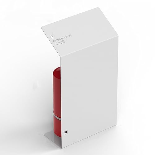 ARCVOX Gabinete de Decoración de Extintor de Incendios, Tenedor Derecho del Extintor del Piso, Soporte de Montaje del Extintor, Estuche Extintor Negro/Blanco (Color : White, Size : Size XL)